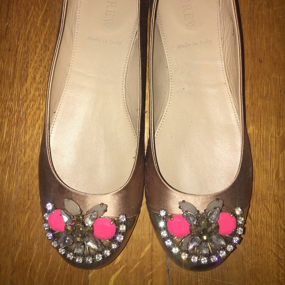 Satin jeweled J.Crew Flats!